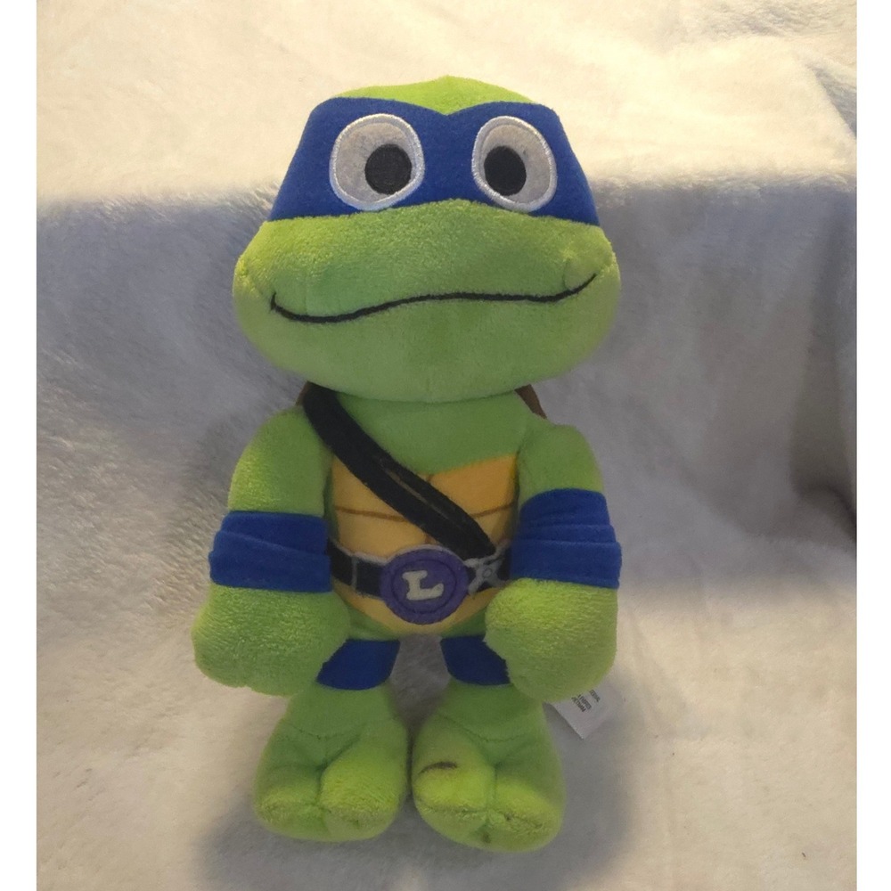 Mattel TMNT Mutant Mayhem Leonardo Plush Blue Mask Stuffed Toy 9" 2023